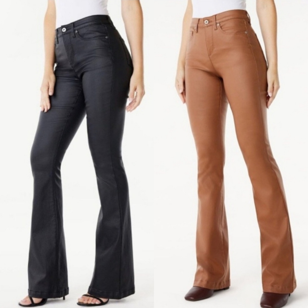 Sofía Jeans Melisa High Rise Flare Brown & Black Pants By Sofia Vergara